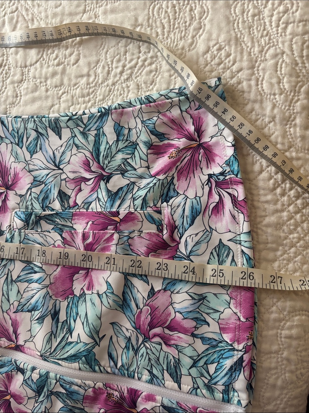 Tommy Bahama Active Floral Zip-Up Top and Ruffle Skirt Set - Pink & Teal Bloom - Picture 10 of 13